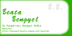 beata bengyel business card